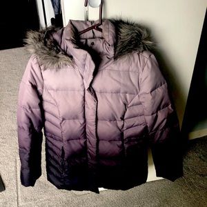 Calvin Klein Purple Ombré Winter Puffer Jacket